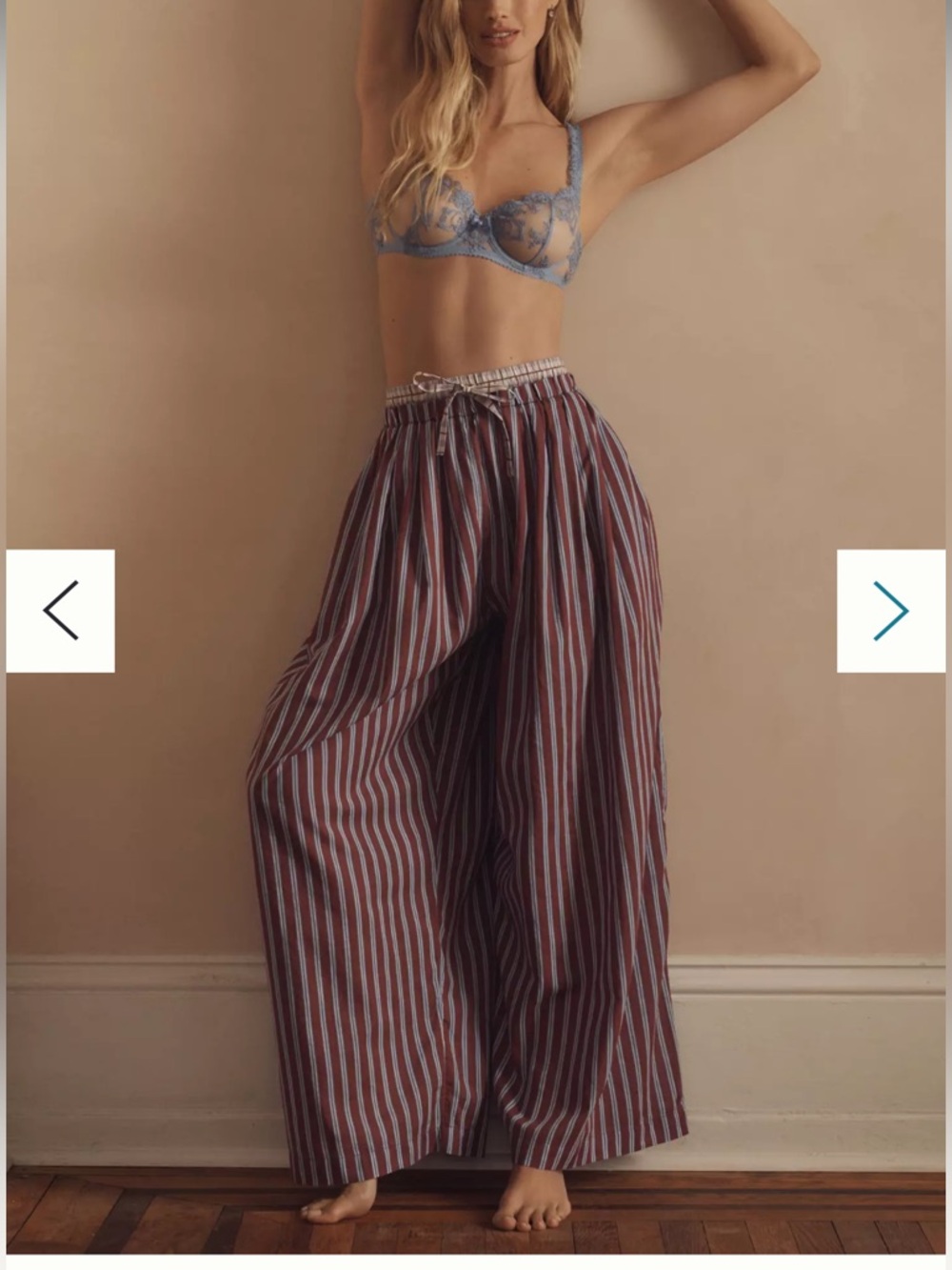 Anthropologie mixed stripe wide leg pants